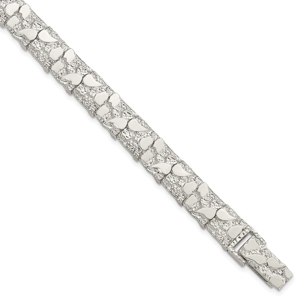 Kazi Luxury Sterling Silver 9mm Nugget Bracelet